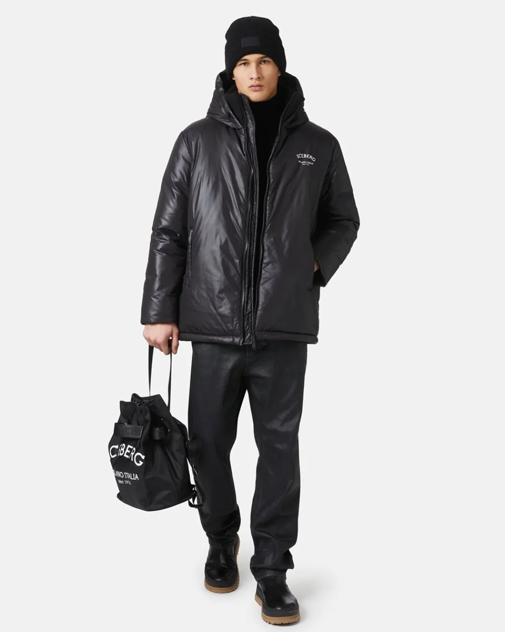 Iceberg Nylon Down Jacket With Logo
