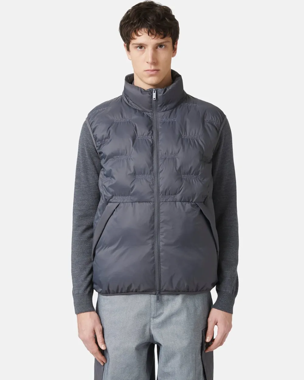Iceberg Nylon Vest With Embroidery