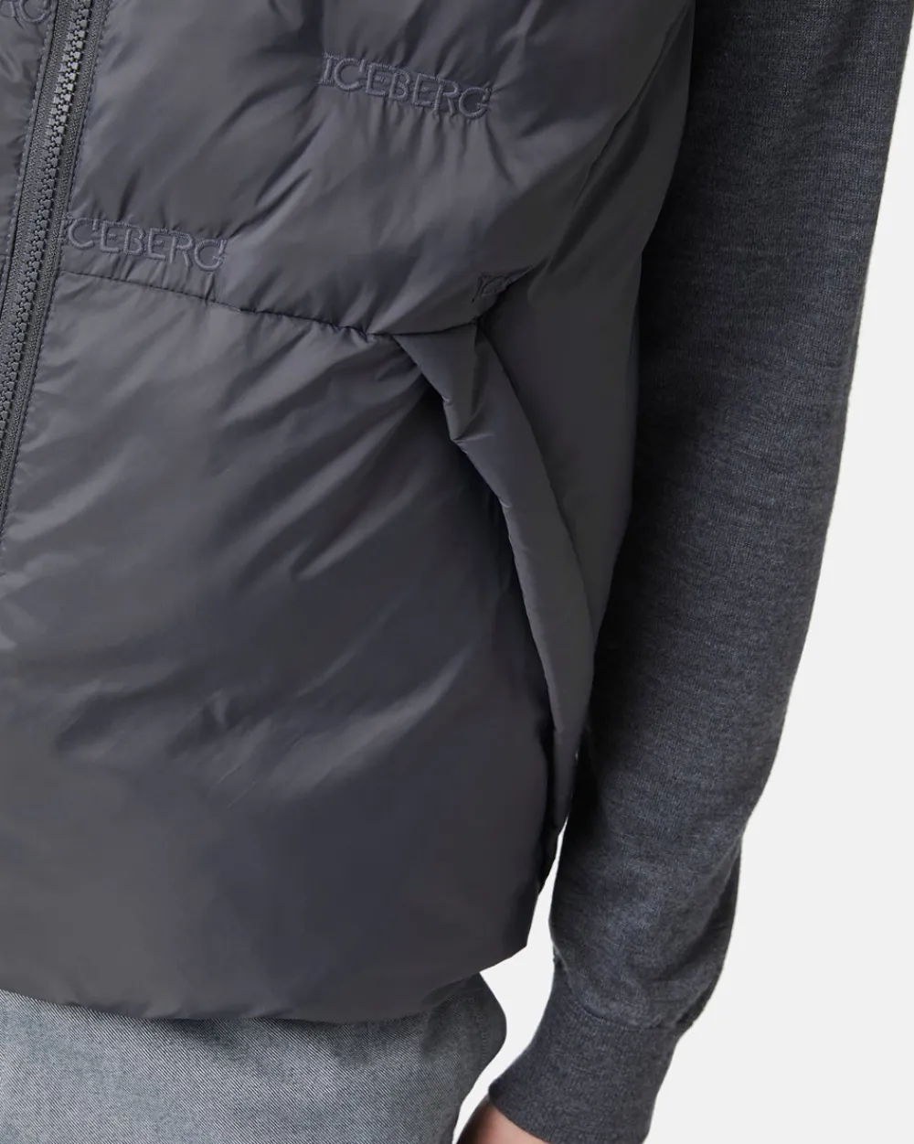 Iceberg Nylon Vest With Embroidery