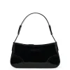 Women Iceberg Patinated Black Leather Crossbody Bag