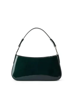 Women Iceberg Patinated Green Leather Crossbody Bag