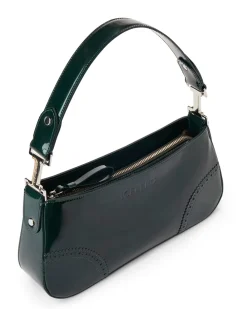 Women Iceberg Patinated Green Leather Crossbody Bag