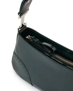 Women Iceberg Patinated Green Leather Crossbody Bag