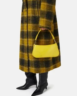 Women Iceberg Patinated Yellow Leather Crossbody Bag