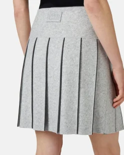 Women Iceberg Pleated Skirt In Technical Melange Cloth