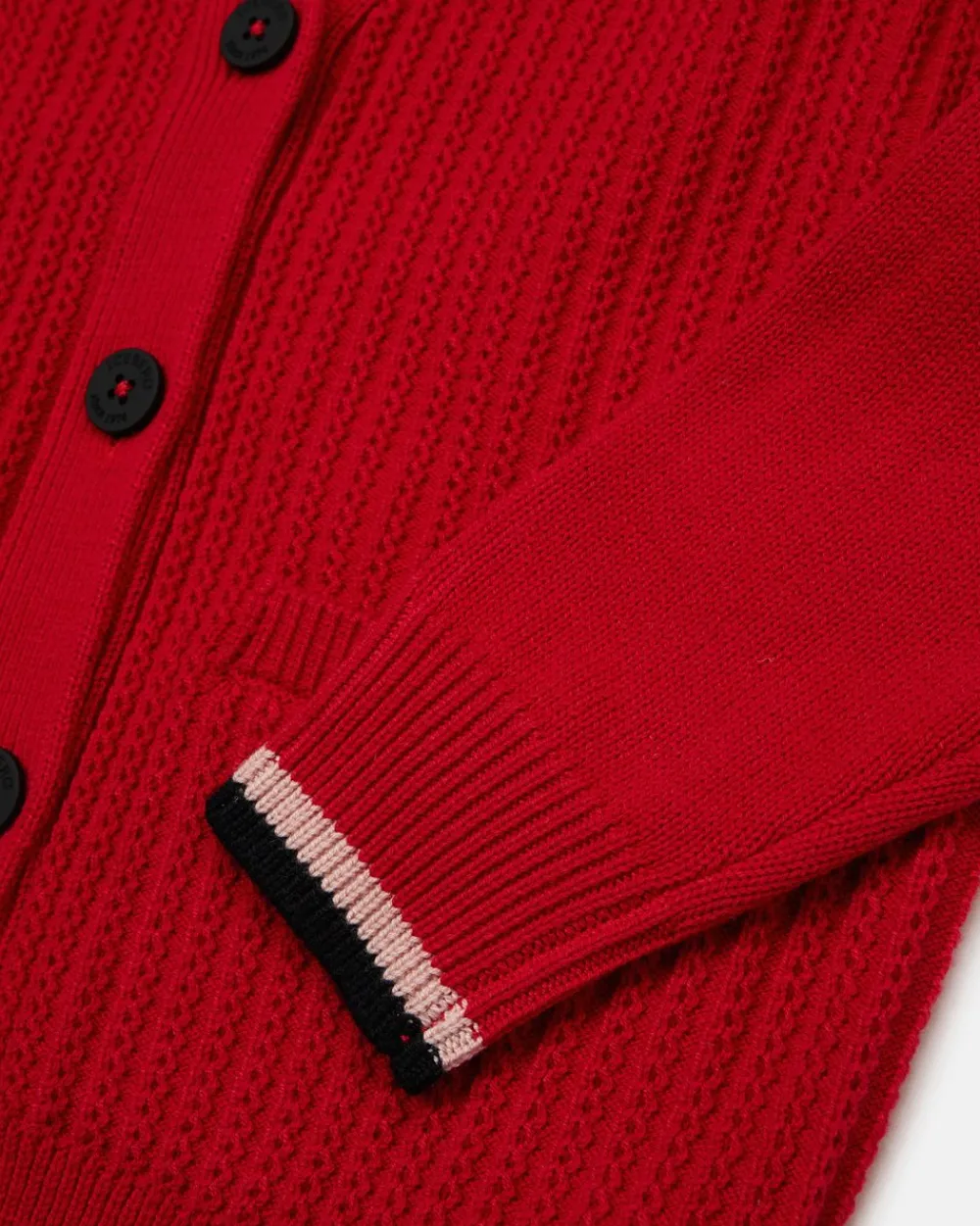 Kids Iceberg Red Wool Cardigan With Logo On The Back