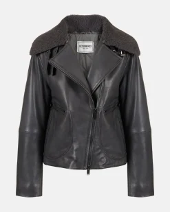 Women Iceberg Regular Fit Leather Jacket