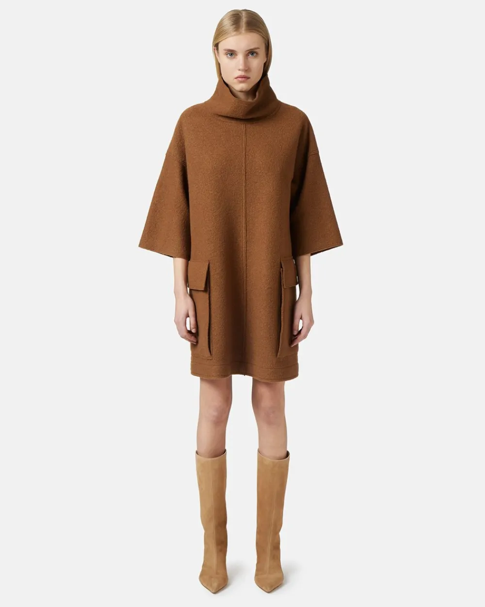 Women Iceberg Relaxed Fit Dress In Bouclé Wool