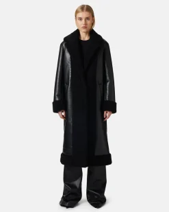 Women Iceberg Relaxed Fit Faux Leather Coat