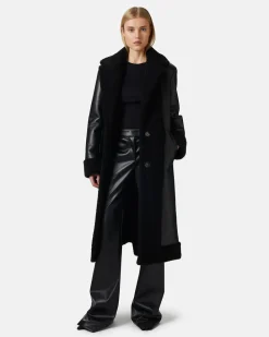 Women Iceberg Relaxed Fit Faux Leather Coat