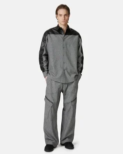 Iceberg Relaxed Fit Shirt In A Mix Of Fabrics