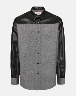 Iceberg Relaxed Fit Shirt In A Mix Of Fabrics