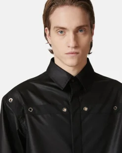 Iceberg Relaxed Fit Shirt In Cool Chinched Wool