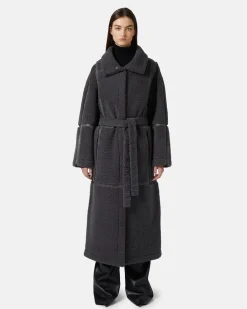Women Iceberg Reversible Coat With Faux Leather Inserts
