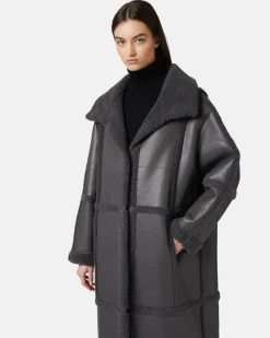 Women Iceberg Reversible Coat With Faux Leather Inserts