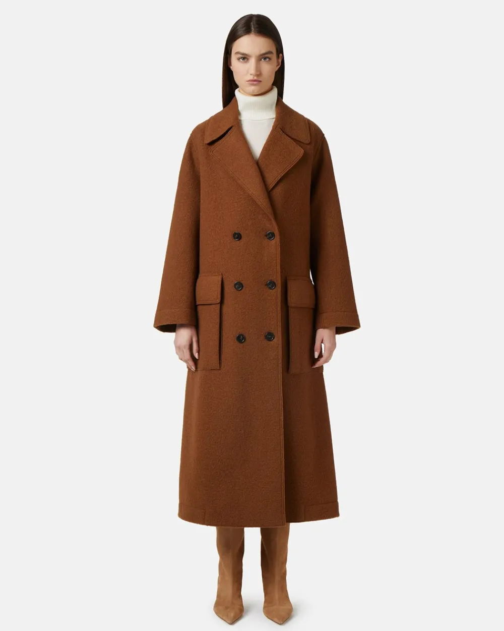 Women Iceberg Reversible Coat With Faux Leather Inserts