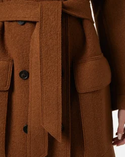 Women Iceberg Reversible Coat With Faux Leather Inserts