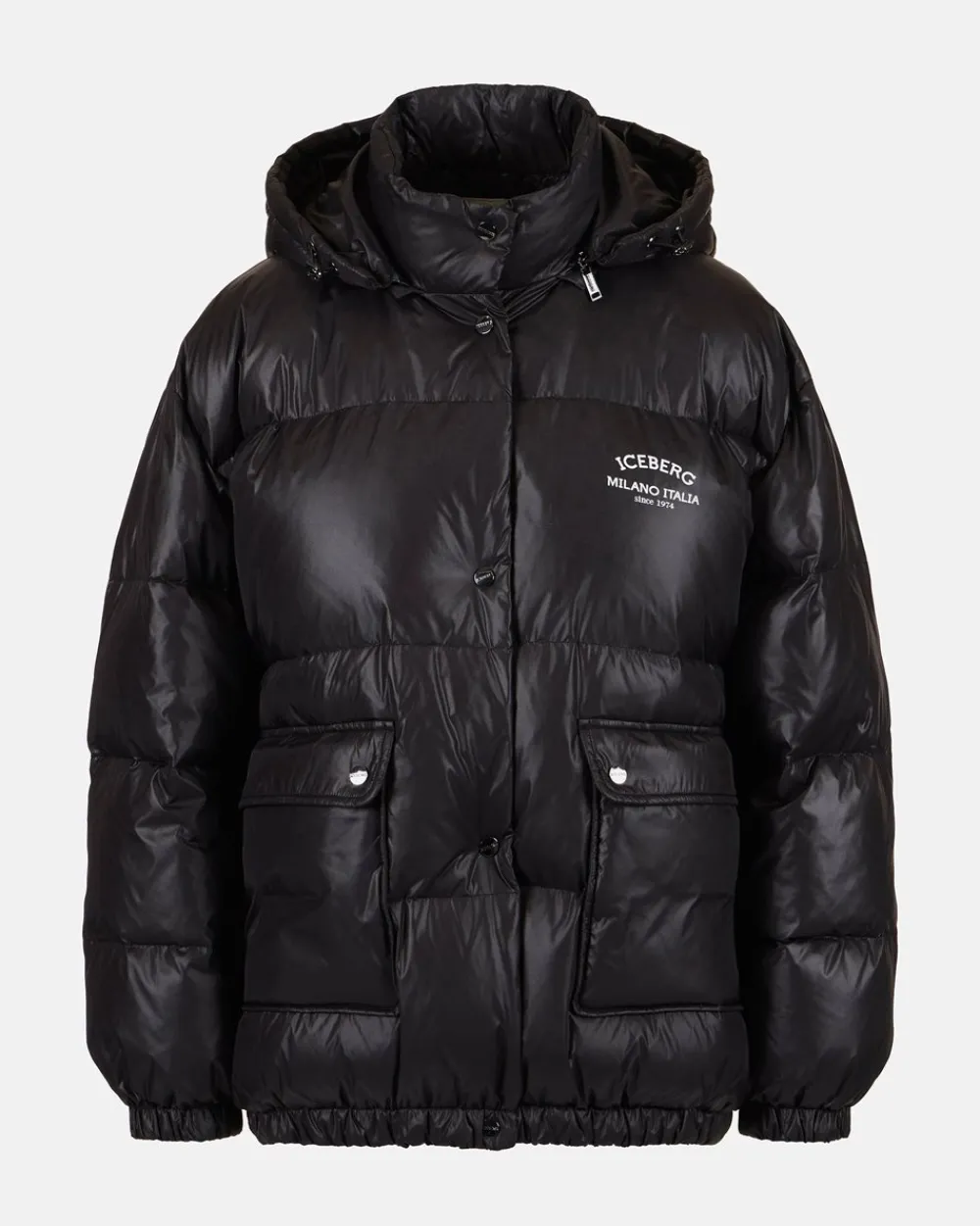 Women Iceberg Short Down Jacket With Real Down Hood
