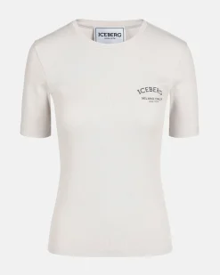 Women Iceberg Short Sleeve T-shirt In Cotton Rib