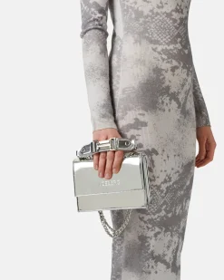 Women Iceberg Shoulder Bag In Mirror-effect Leather With Chain