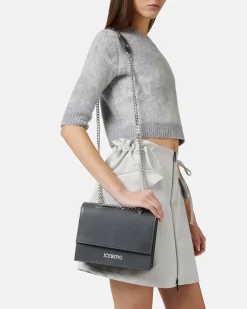 Women Iceberg Shoulder Bag In Vogue Leather With Chain Shoulder Strap