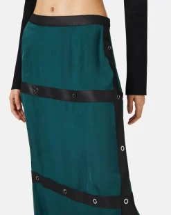 Women Iceberg Silk Chiffon Skirt With Cool Wool Details