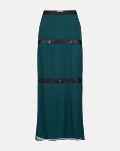 Women Iceberg Silk Chiffon Skirt With Cool Wool Details