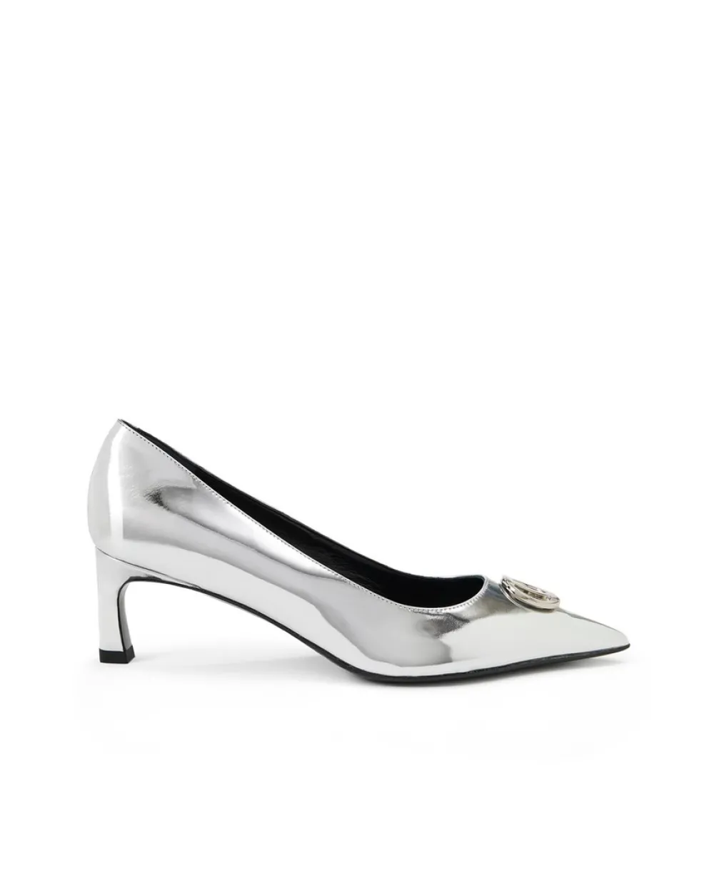 Women Iceberg Silver Pumps With Kitten Heel