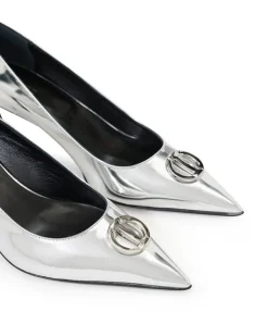 Women Iceberg Silver Pumps With Kitten Heel