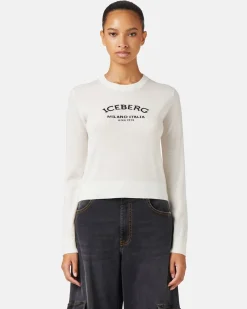 Women Iceberg Small Crewneck Wool Sweater