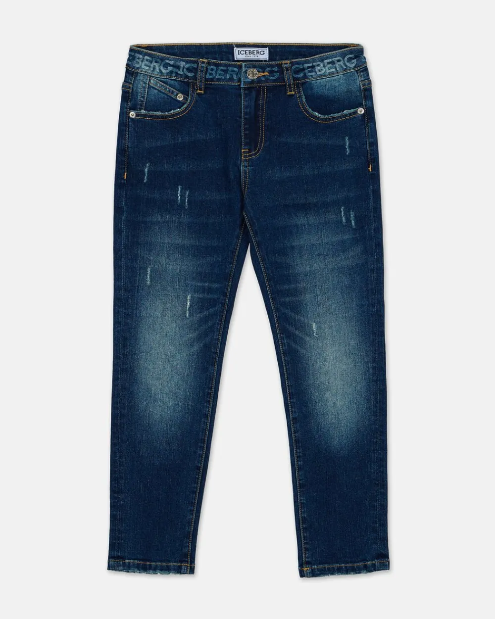 Kids/BOY Iceberg Stonewashed Blue 5-pocket Jeans With Logo
