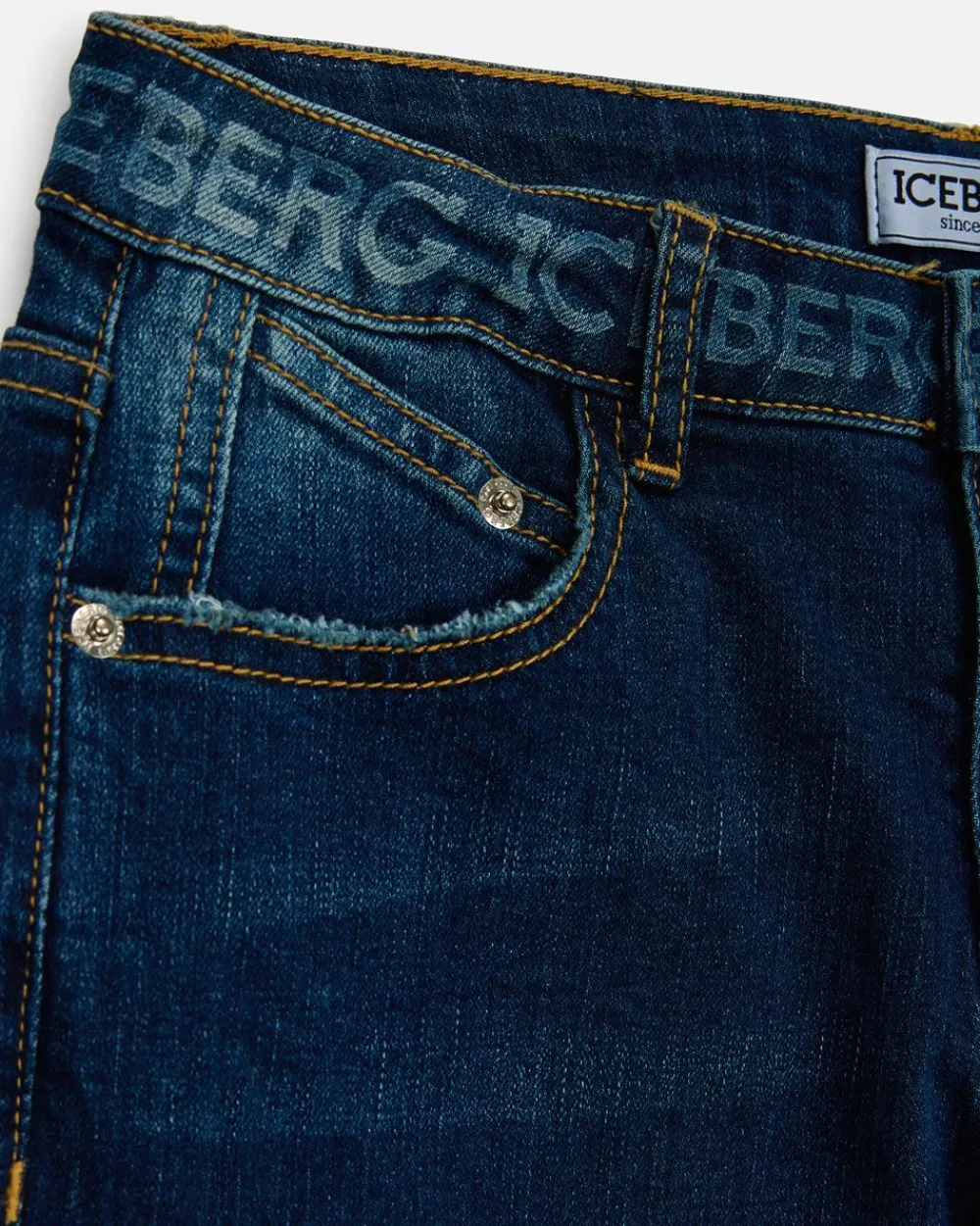 Kids/BOY Iceberg Stonewashed Blue 5-pocket Jeans With Logo