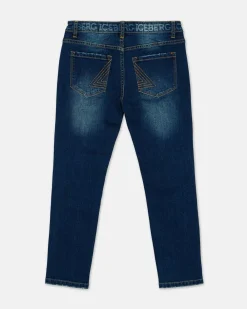Kids/BOY Iceberg Stonewashed Blue 5-pocket Jeans With Logo
