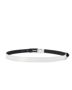 Women Iceberg Thin Mirror-effect Belt With Logo Buckle