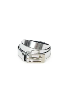 Women Iceberg Thin Mirror-effect Belt With Logo Buckle