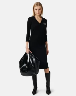 Women Iceberg Thin Wool Polo Dress