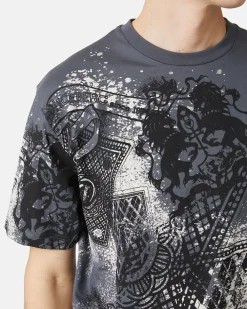 Iceberg T-shirt With Allover Discharged Cards