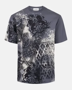 Iceberg T-shirt With Allover Discharged Cards