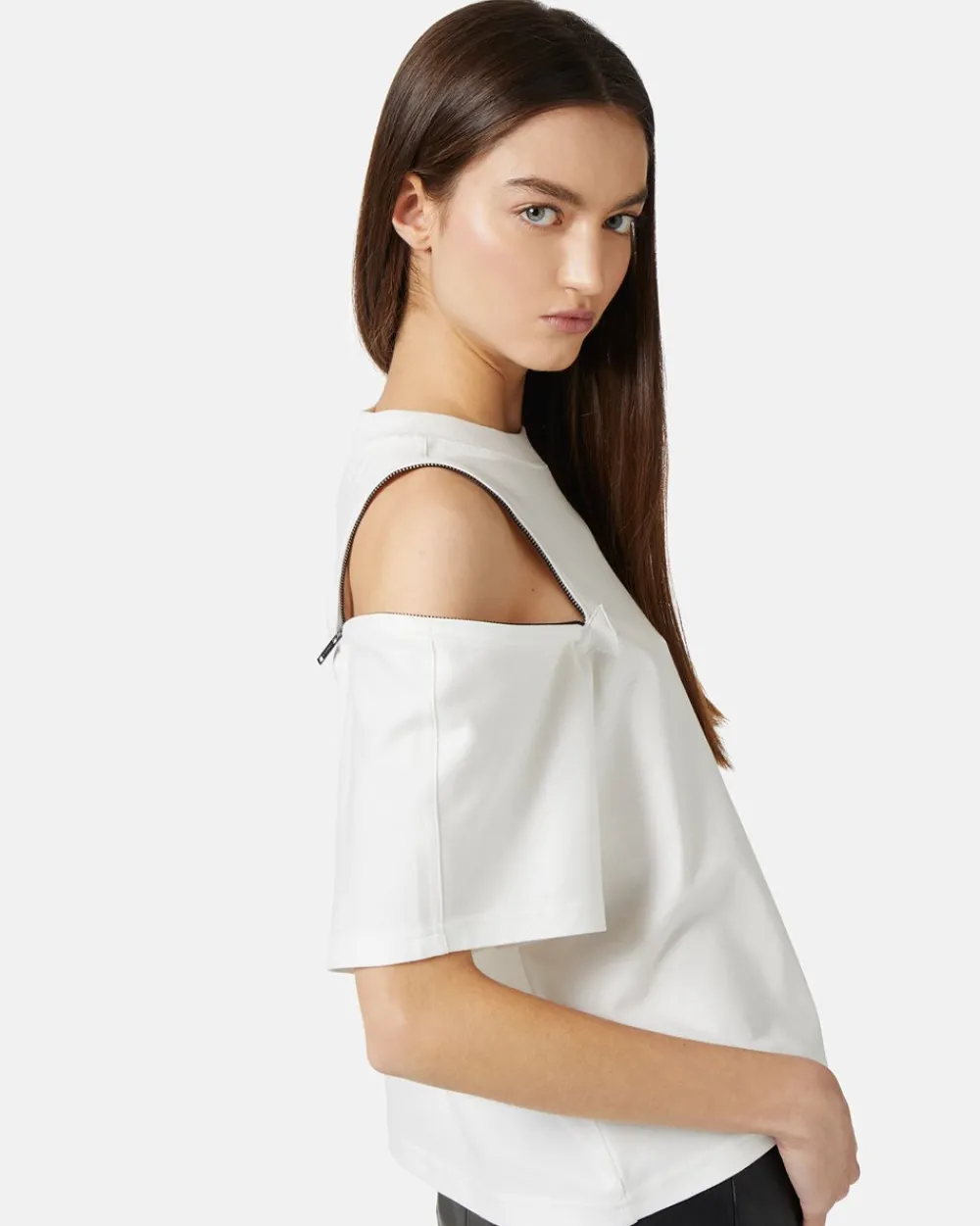 Women Iceberg T-shirt With Decorative Zips