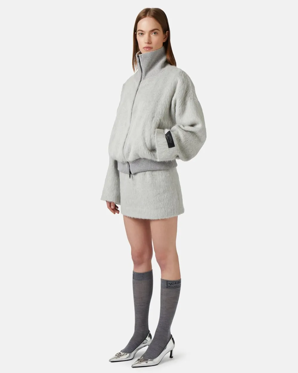 Women Iceberg Velor Cloth Miniskirt