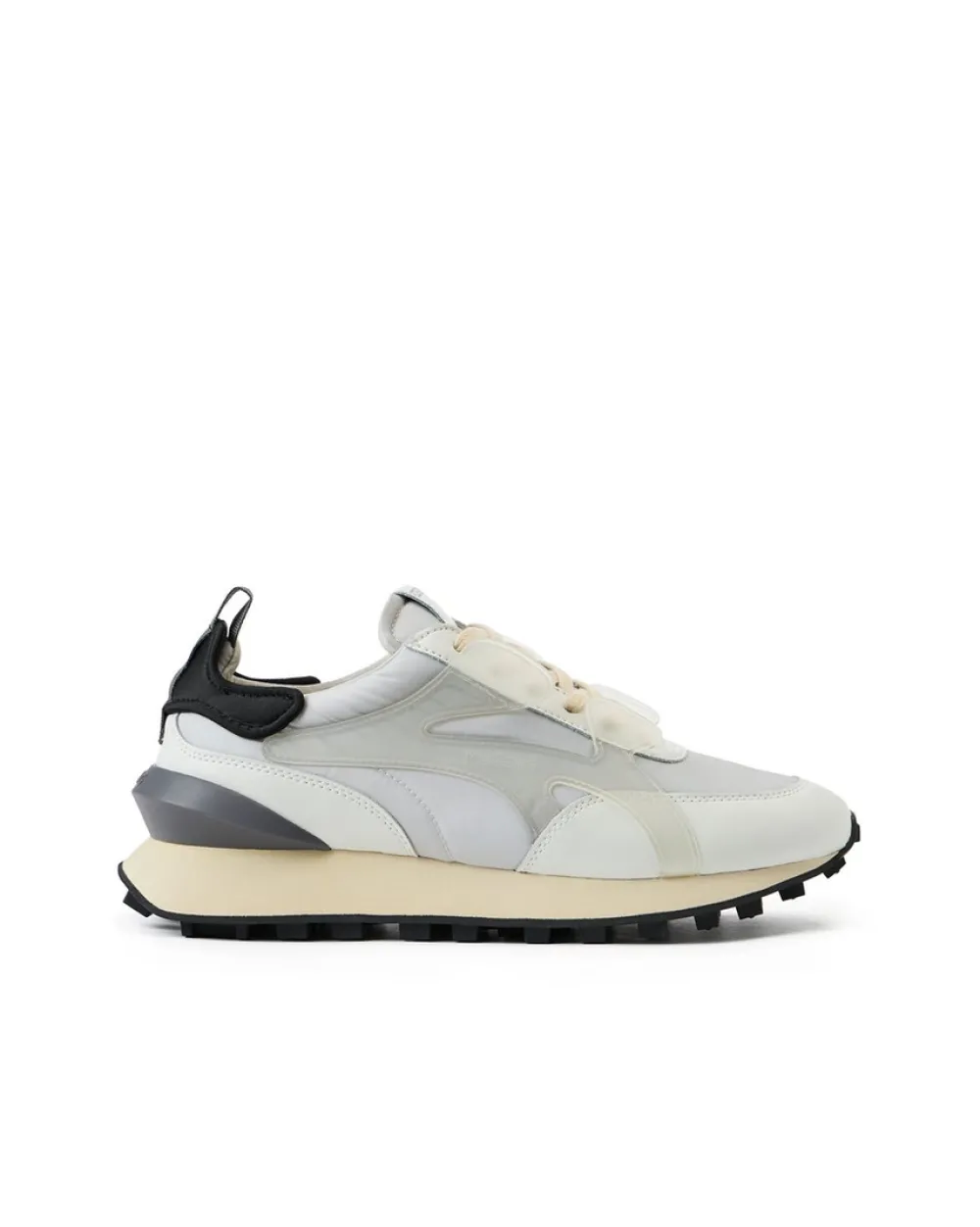 Iceberg White Athletic-inspired Sneakers In Leather And Suede
