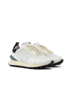Iceberg White Athletic-inspired Sneakers In Leather And Suede