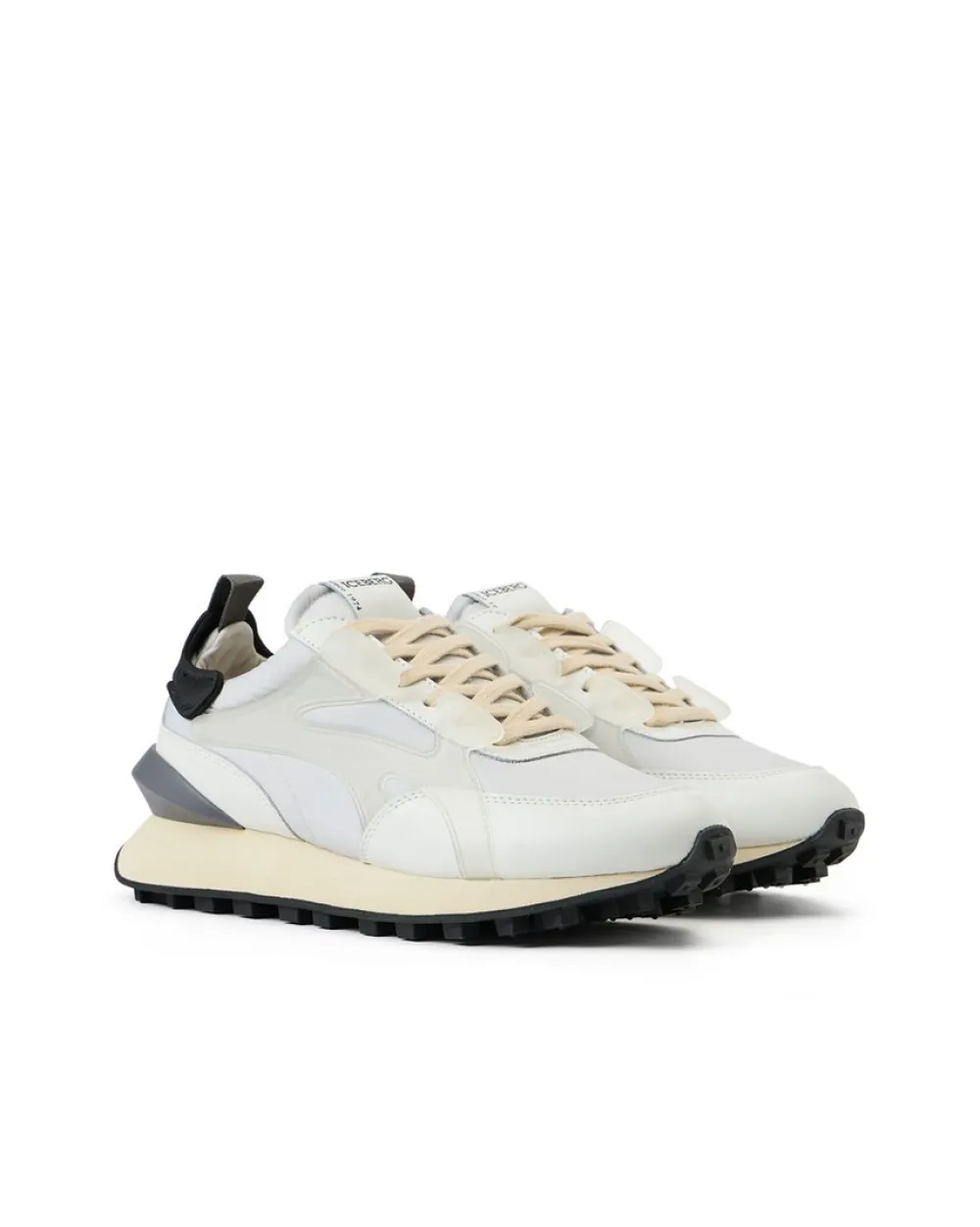 Iceberg White Athletic-inspired Sneakers In Leather And Suede