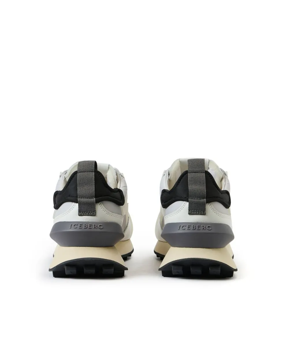 Iceberg White Athletic-inspired Sneakers In Leather And Suede