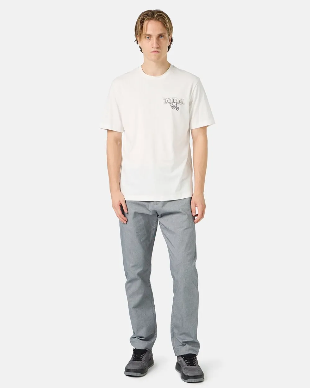 Iceberg White Cotton Jersey T-shirt With Splash And Bear Logo Print On The Heart