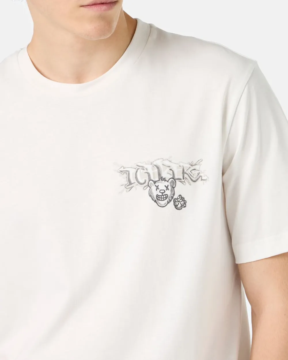 Iceberg White Cotton Jersey T-shirt With Splash And Bear Logo Print On The Heart