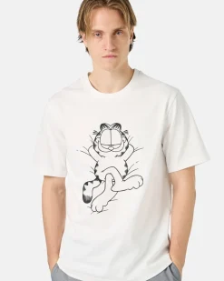 Iceberg White Cotton Jersey T-shirt With Lazy Garfield Print