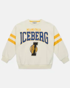 Kids/BOY Iceberg White Crewneck Sweatshirt Inspired By Basketball Style
