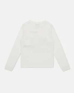 Kids Iceberg White Crew-neck Sweatshirt With Logos On The Chest