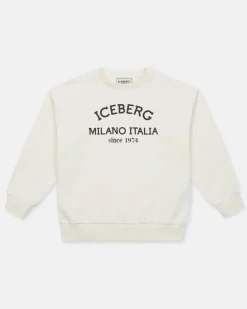 Kids/BOY Iceberg White Crewneck Sweatshirt With Logo